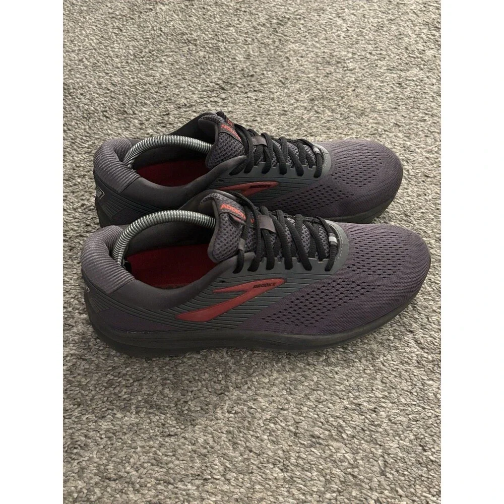 Brooks Addiction‎ 14 Running Shoes Mens 9.5 Grey Red Narrow 1103171B066